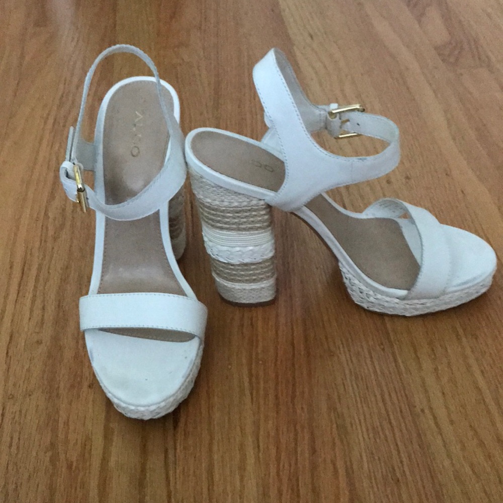 White open toed heel